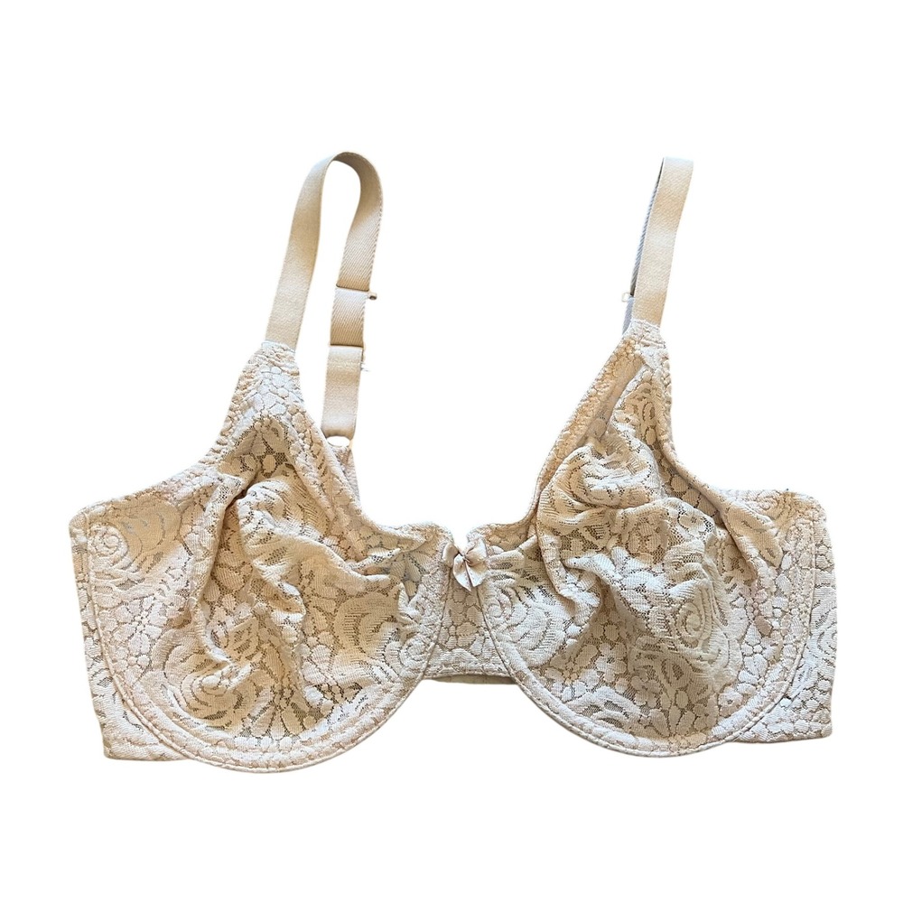 Wacoal Awareness Underwire Bra 851205 Sand Beige Floral Lace 34DD